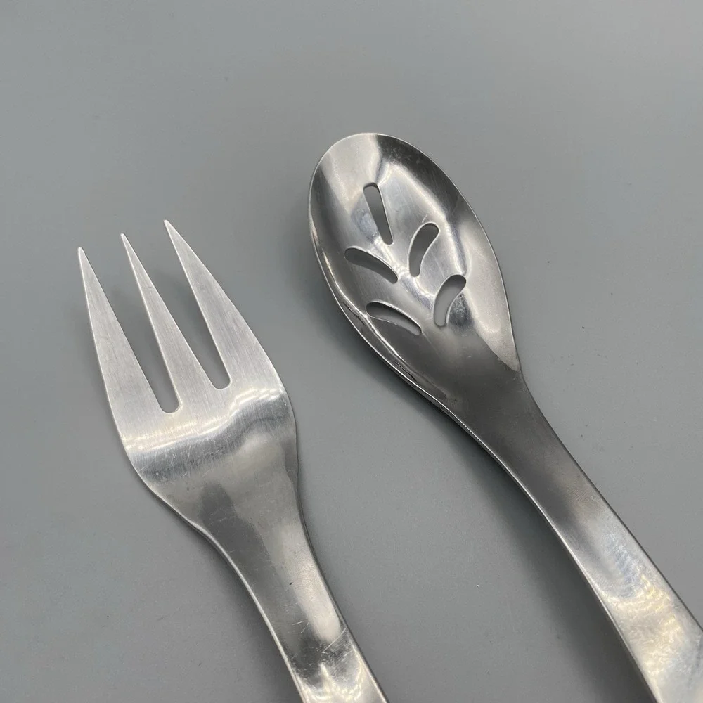 Cambridge VERA‎ 2pcs Stainless Meat Fork Slotted Serving Spoon Tablespoon Wavy